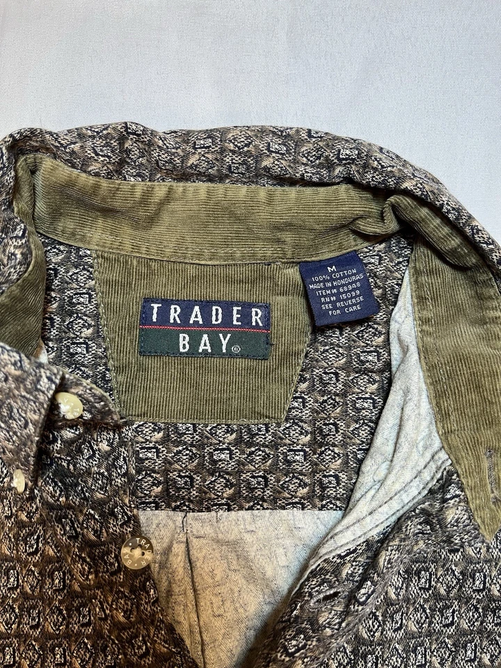 Trader Bay Mens Medium Long Sleeve Lightweight Button Front Shirt Adult Vintage - Image 4 of 4