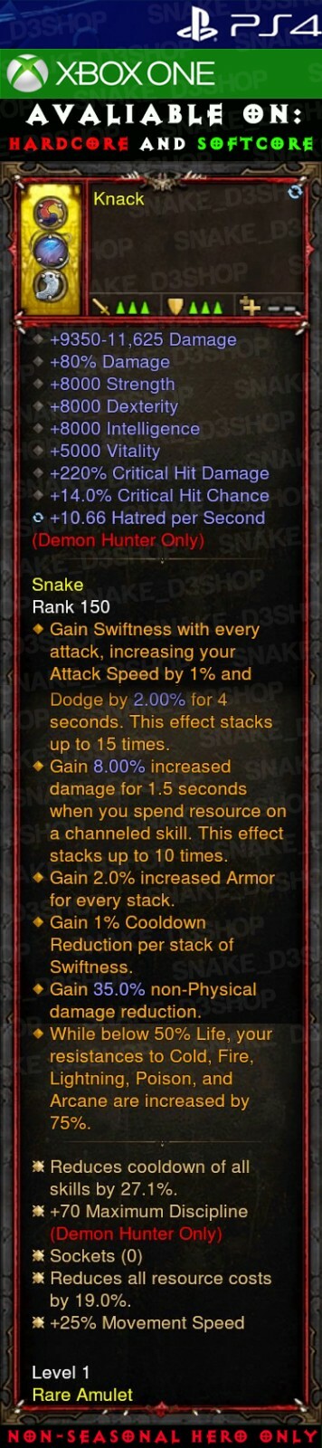 Diablo 3 - Bundle 5x Modded Primal - 95% RR + 95% CDR - Per PS4, Xbox One, Switch, PS5