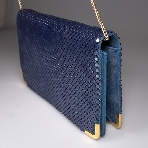 Vintage GLOMESH navy coloured shoulder bag or clutch - large - in original box - Picture 4 of 16