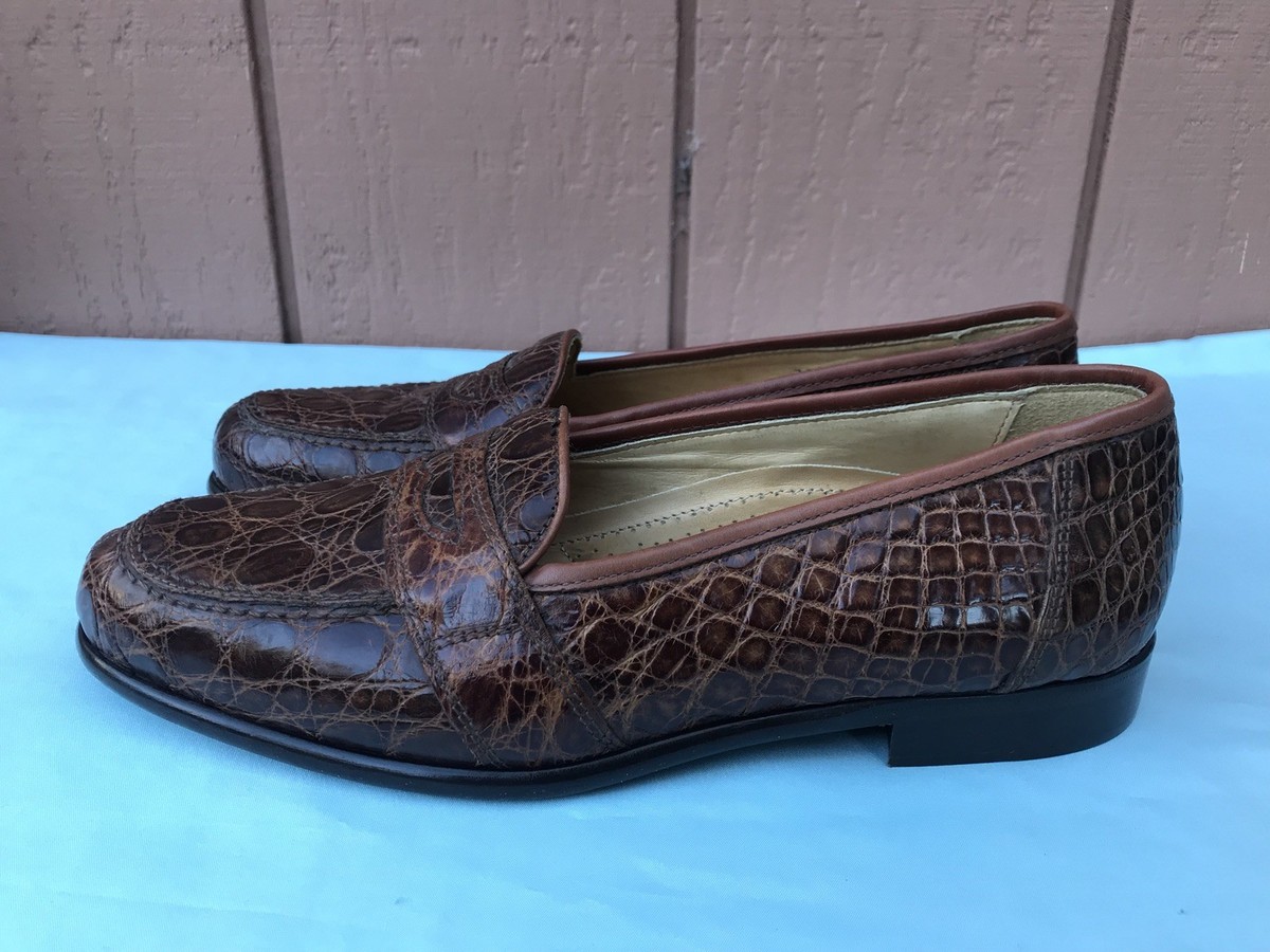 EUC Zelli Crocodile Loafers Zelli Franco Crocodile Tassel Loafer Black - Sherman  main image 4