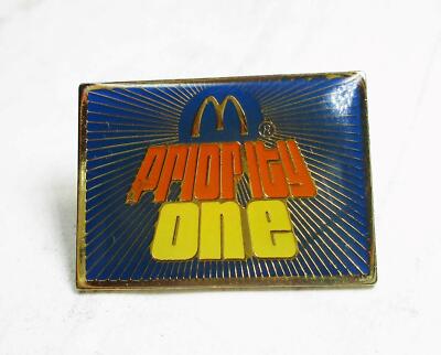McDonald's Employee Pinback Button Enameled Lapel Pin - Priority One