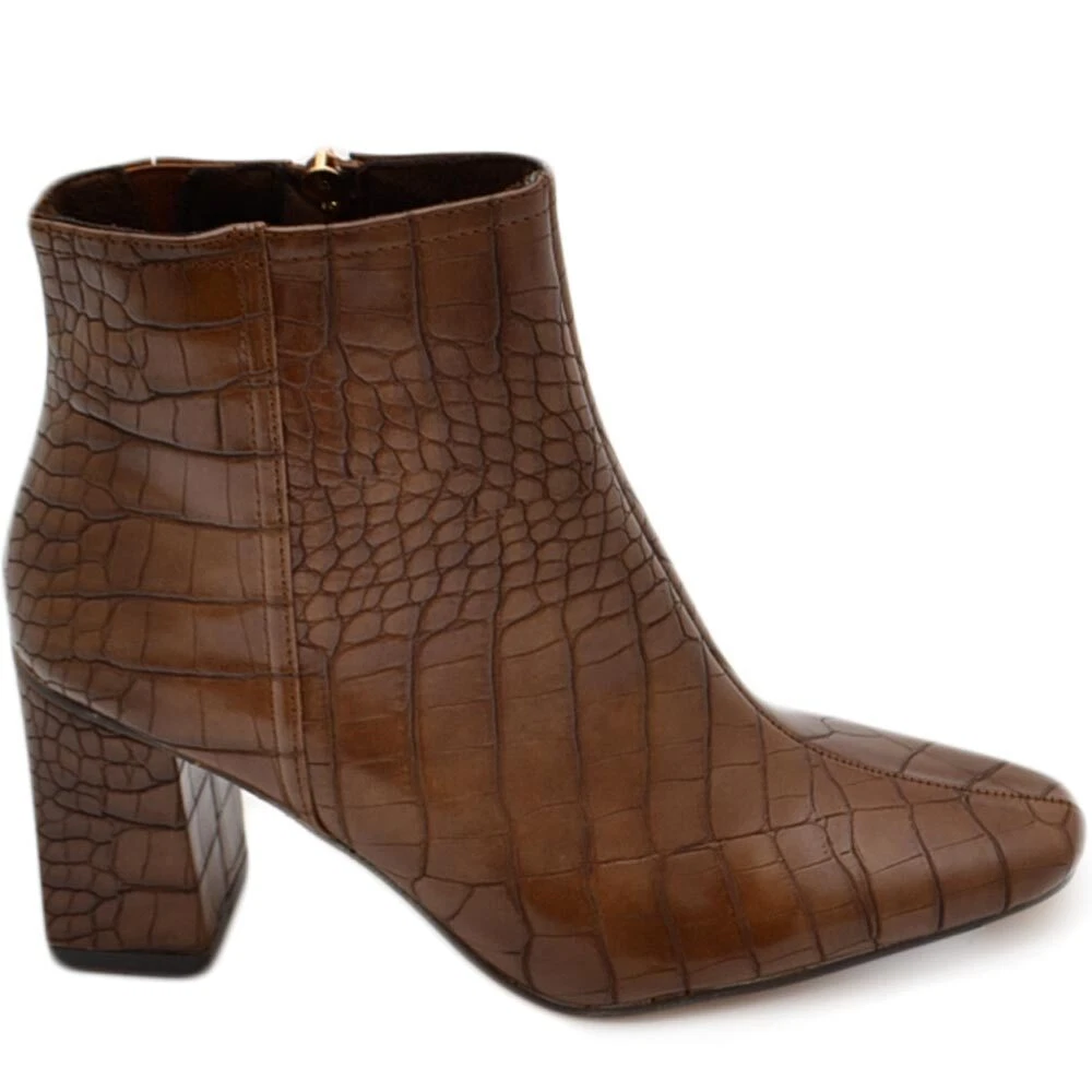 Tronchetto donna camperos con tacco quadrato 7 cm a punta in