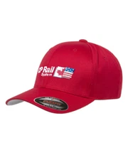 Canadian Pacific - CP Rail System - Embroidered Flexfit - L/XL Red Cap 
