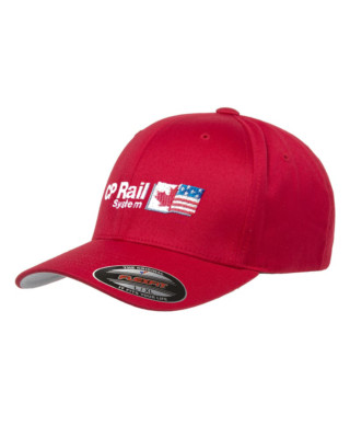 Canadian Pacific - CP Schienensystem - bestickt Flexfit - L/XL rote Kappe 
