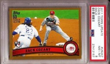 2011 Topps Update GOLD #US247 Zack Cozart RC Reds #'d /2011 graded PSA 8 NM-MT
