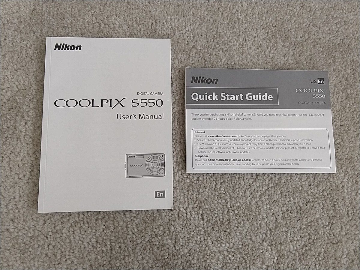 Nikon Coolpix S550 Digital Camera Users Manual Guide