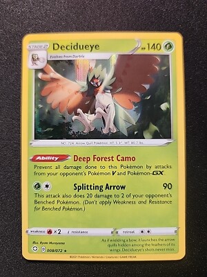 Pokmon TCG Decidueye Shining Fates 008/072 Holo Rare | eBay