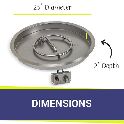 25" Runde Feuerstelle Kit mit Zündflammensensor Sicherheit - CSA Zertifikat - Erdgas - Bild 3 von 7