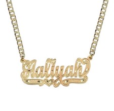 PERSONALIZED 14K GOLD PLATED NAME PLATE CHAIN NECKLACE  CHOOSE ANY NAME