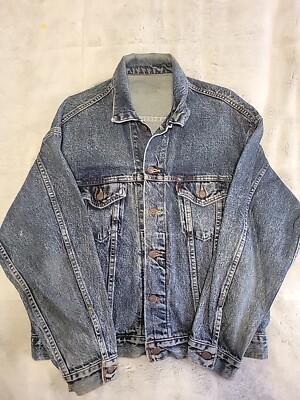 Vintage Levi's Trucker Denim Jacket Acid Wash 80s Made USA 70507
