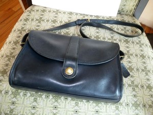 Vintage coach bolso de cuero azul de cierre de bloqueo de tracción Raro  Cartera de colegial Bolso 1980s EE. UU. | eBay