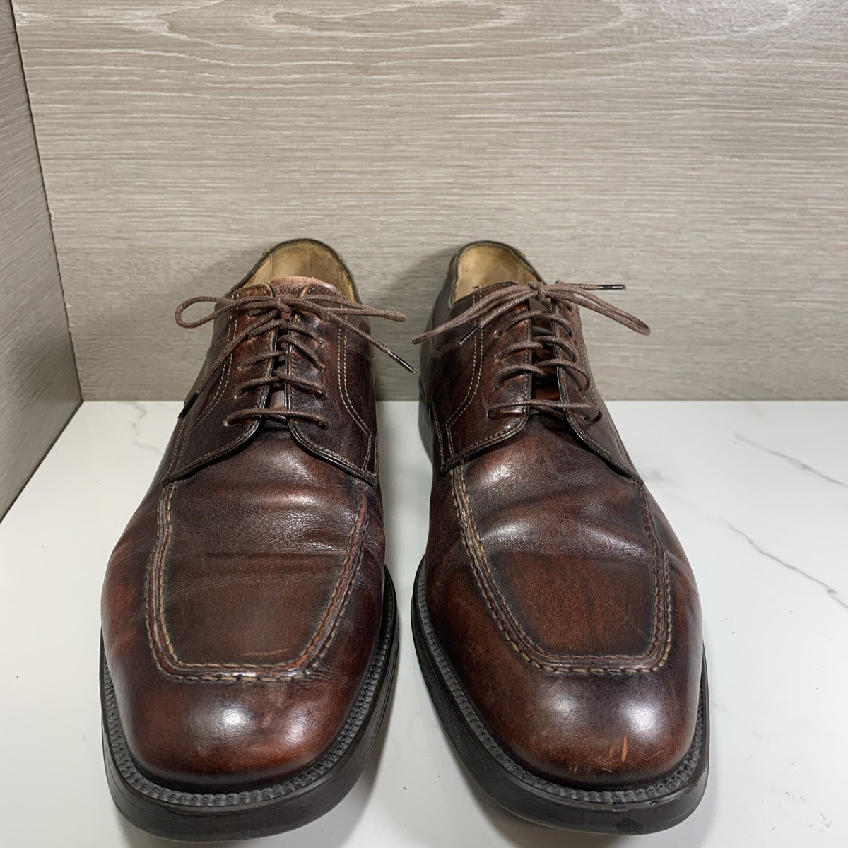 SANTONI Nuvola Barton Brown Calf Leather Men display picture 1