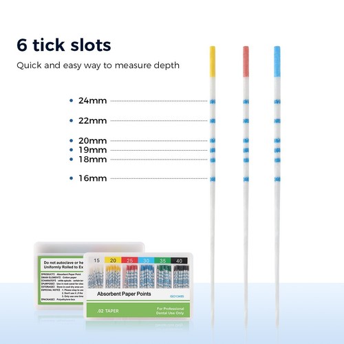 Dental Endo Absorbent Paper Points/Gutta Percha Points with Scale Obturating Tip - Picture 6 of 56