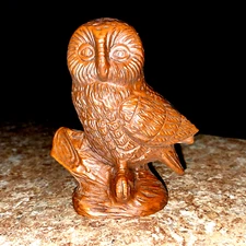 Vintage Owl Red Mill Mfg USA Handcrafted of Pecan Shells Made in USA