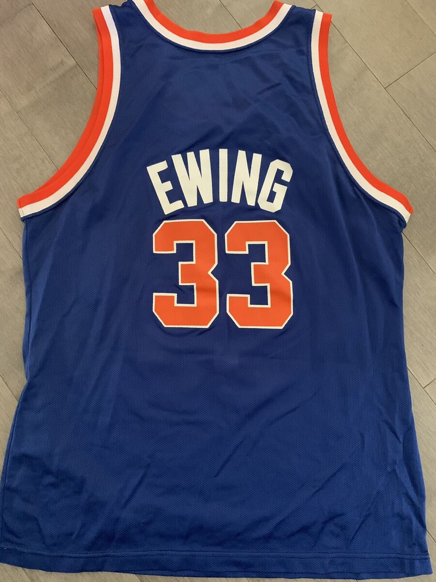 Champion NBA Jersey New York Knicks #33 Patrick Ewing sz 44 blue oakley  starks