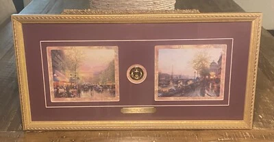 Vintage THOMAS KINKADE Paris City of Lights Framed Art W/COA - Image 1 of 4