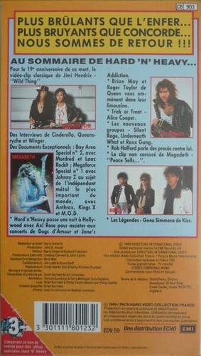 Hard n Heavy Volume 3 VHS France 1989 Kiss Queen Guns n Roses Megadeth R Halford - Photo 2/2