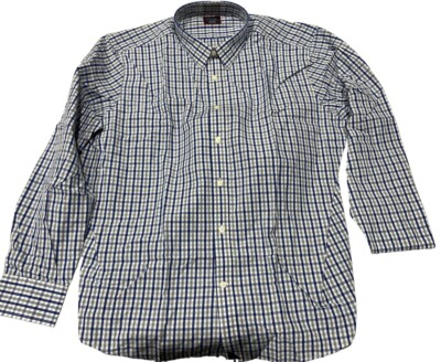 UNTUCKit Almaden Blue Gray Check 100% Cotton Button Down Casual Shirt XXL Regula