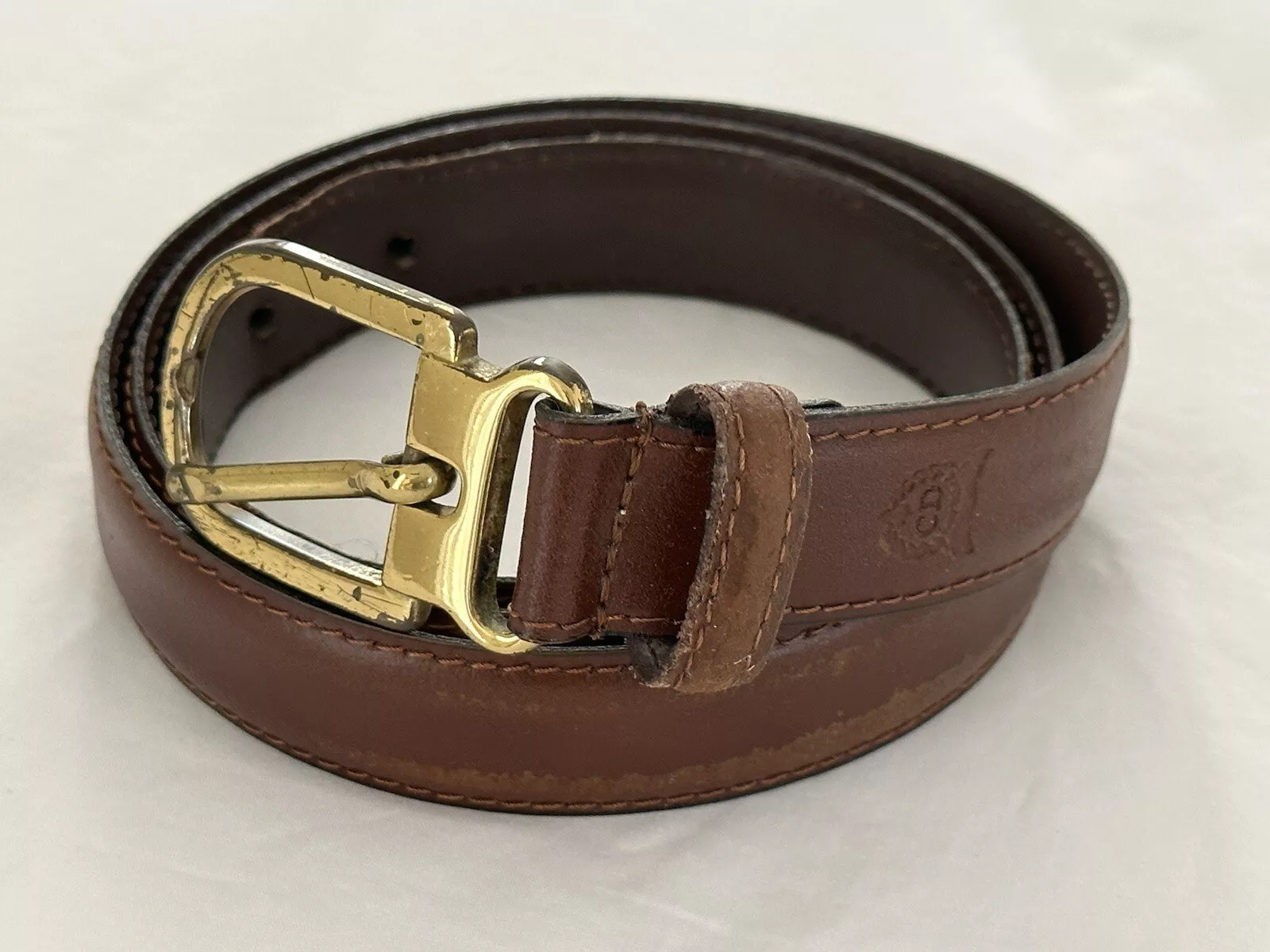 Ceinture homme Christian Dior marron cuir fendu taille 36 vintage vintage vintage vintage vintage vintage