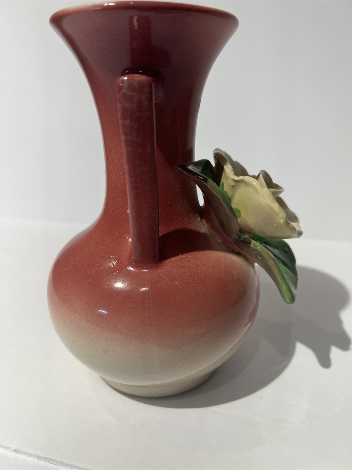 Vintage Ceramic Vase Classic Antique Style Cottage Core Pink Floral thumbnail 5