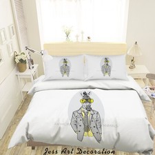 3D Animal Cartoon Painting Quilt Cover Set Duvet Cover Bedding Pillowcases