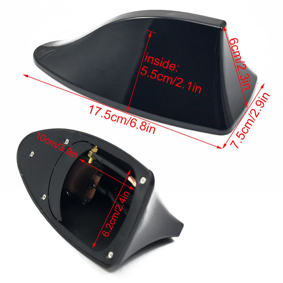 Nuevo Auto Coche Aleta de Tiburón Universal Antena de Techo Radio FM/AM Decoración Antena Negra Foto 4 de 4