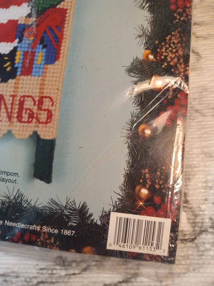 Bucilla Santas Sled Card Holder Plastic Canvas Kit 61153 Sealed 1991 Christmas - Image 4 of 4