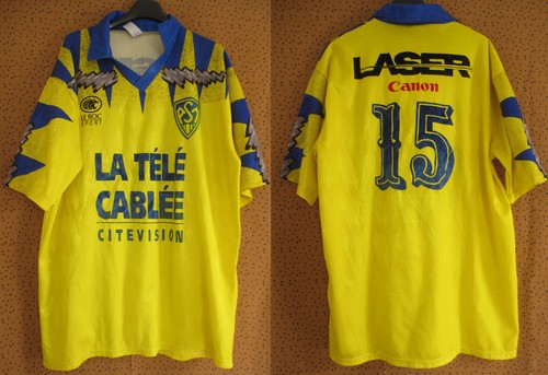 Maillot Vintage ASM Clermont #15 Jaune - Le Roc Taille XL