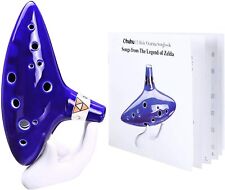 Deekec Zelda Ocarina 12 Hole Alto C with Song Book (Songs From the Legend  of Zelda) with Display Stand Protective Bag