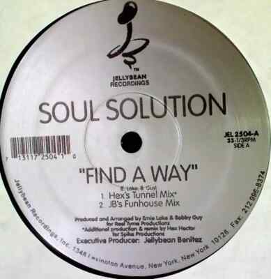 Soul Solution Find A Way Vinyl Single 12inch Jellybean Recordings