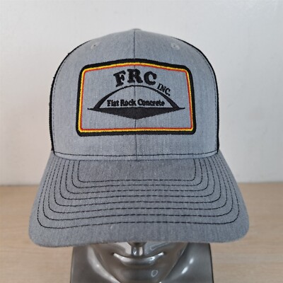 FLAT ROCK CONCRETE FRC ADJUSTABLE SNAP TRUCKER/MESH HAT/CAP, GRAY/BLACK ...