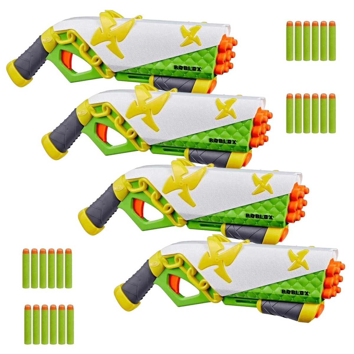 Lot of 4 Nerf Roblox Ninja Legend Shadow Sensei Blaster pump