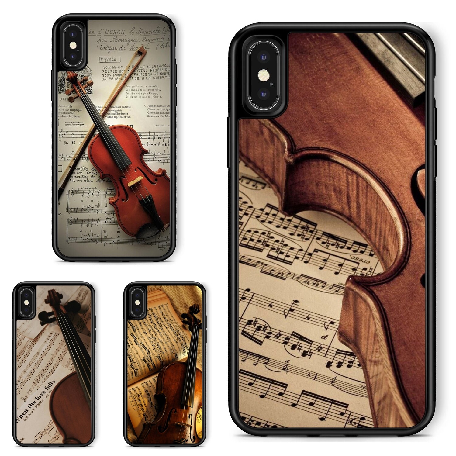 Anti scratch Cover sheet music Old violin For iPhone XS XR 6 7 8 Plus SE 2nd 3rd