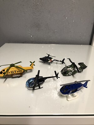 Diecast Metal Helicopters Unit 12 Toy Lot Of 5