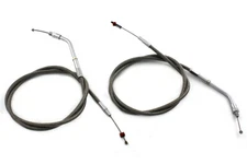 HARLEY Stainless Steel Throttle and Idle Cable Set fits 1981-1984 FX,  1981-1984