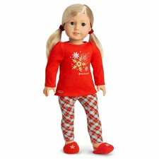 American Girl For 18" Doll Pajamas Set Outfit Pajama Outfit Holiday Dreams NIB