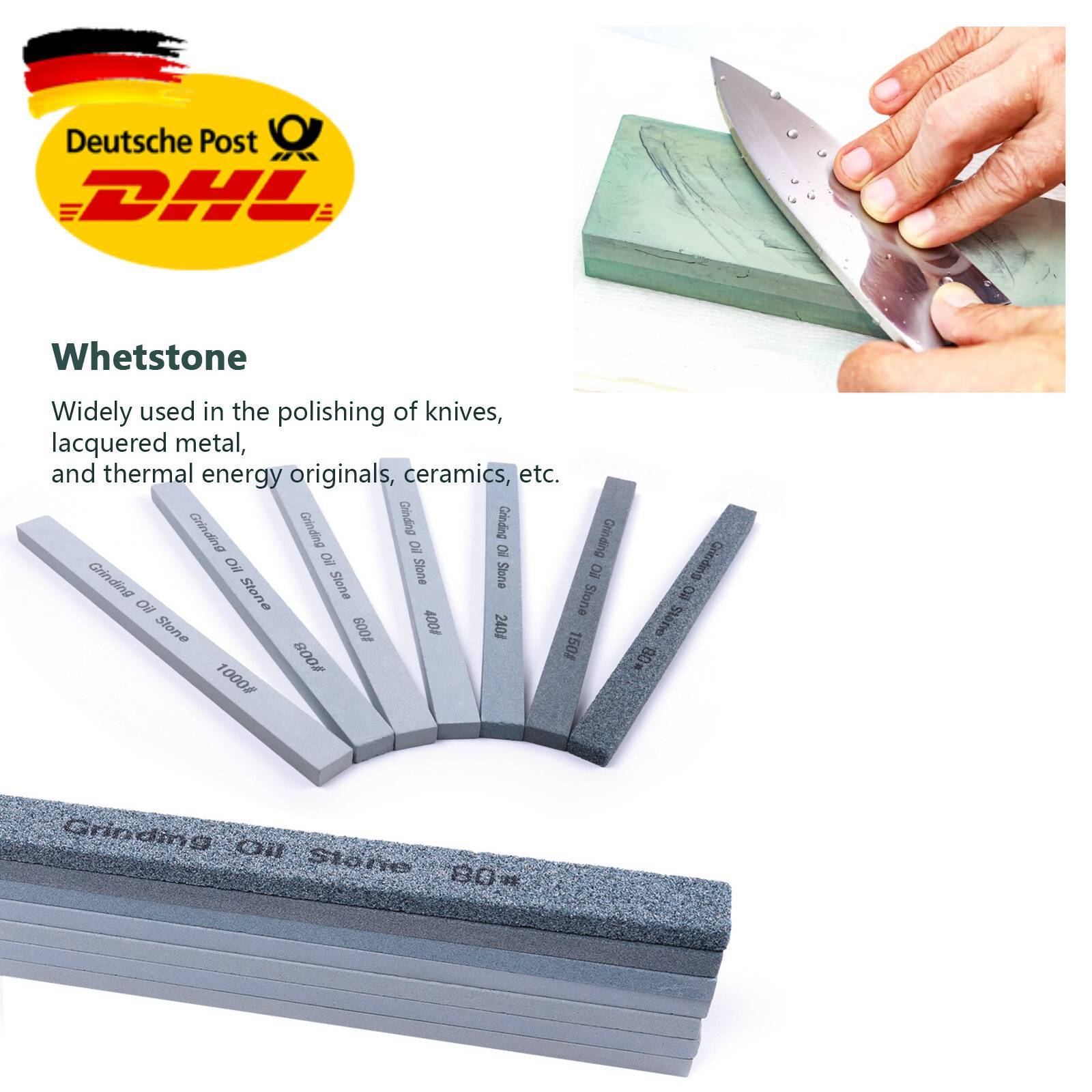 Wetzstein-Set (7 Stück) – zum Messerschärfen, Schleifen von Keramik 80# bis 100#