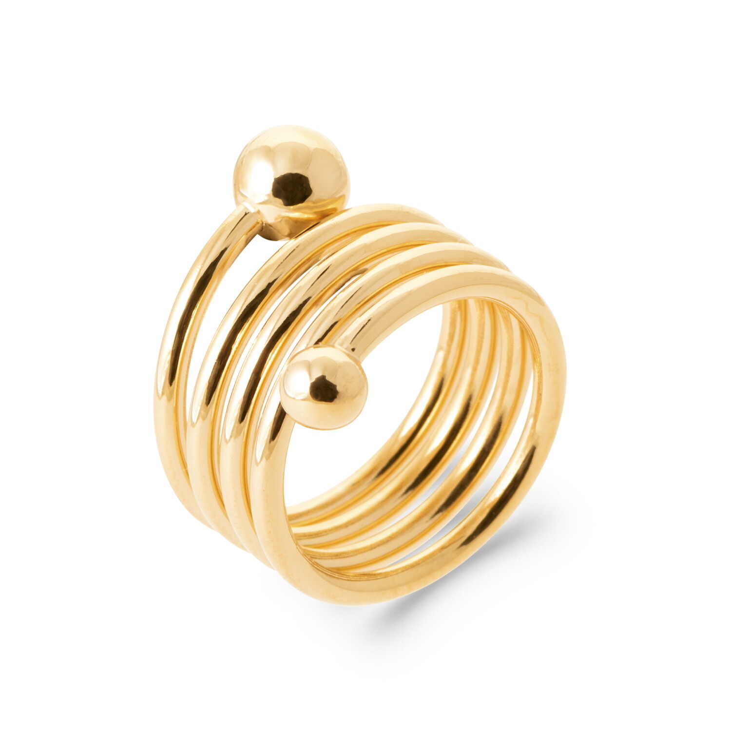 Bague multi anneaux en plaqué or 750/000 poinçonné avec finition haute joaillerie