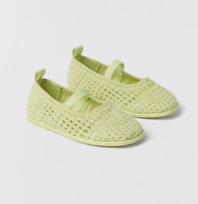 NWT Zara Baby Girl Crochet Mary Janes Ballet Flats Shoes Boho