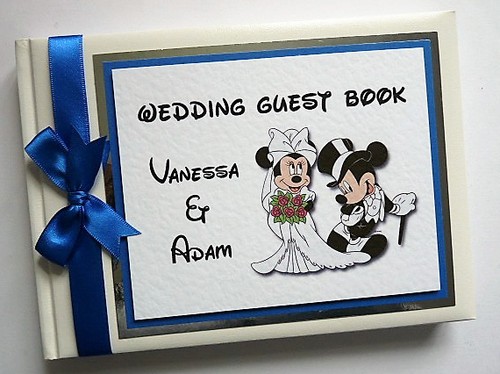 Disney Mickey and Minnie wedding guest book, turquoise disney wedding, gift - 第 3/5 張圖片