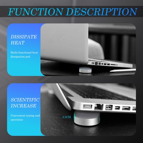 2 PCS Notebook Cooler Laptop Stand Adjustable Height Collapsible Riser - Afbeelding 5 van 12