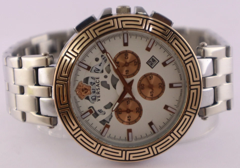 Reloj pulsera informal Armani para hombre con bisel giratorio esfera blanca 'fecha' todo trabajo para hombre Foto 4 de 4