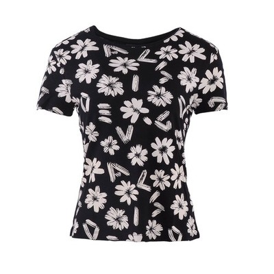 Desigual T-Shirt Schwarz Floral Strick Gr. L Damen Top 23SWTKD0