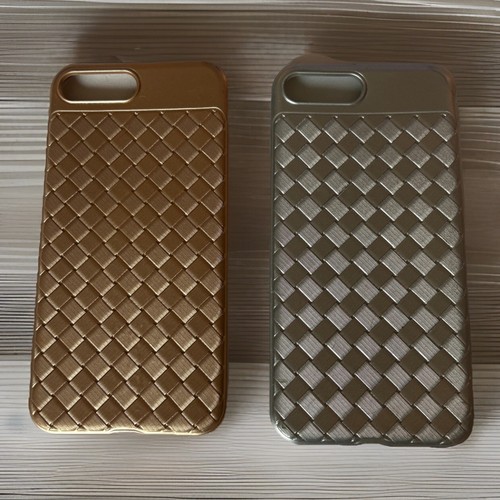 iPhone 7 Plus Cases GOLD & SILVER Weave - Bundle of 2