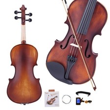 Glarry 4/4 Solid Matte Spruce Wood Natural Violin Fiddle Kit with Tune Hard Case