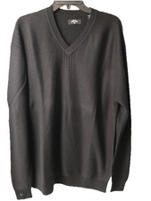 CALLAWAY Mens Size XL Color - Black Wool Blend V Neck Knit Sweater W/ Logo