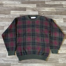 Vintage Bill Blass Knit Sweater Men’s XL Hand Framed Red Green Cosby Made In USA