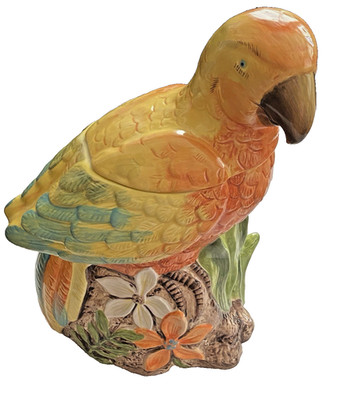 TARGET HOME Tropical Parrot Ceramic Cookie JAR 12'' Tall 2005 IPANEMA