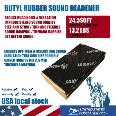 24sqft Sound Deadening Proofing Mat Butyl Car Van Audio Panel Vibration Damping