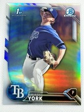2016 1st Bowman Draft Chrome Refractor BDC-119 Mikey York Tampa Bay Rays